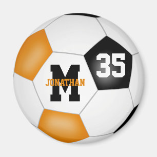 orange black boys girls soccer team colors magnet