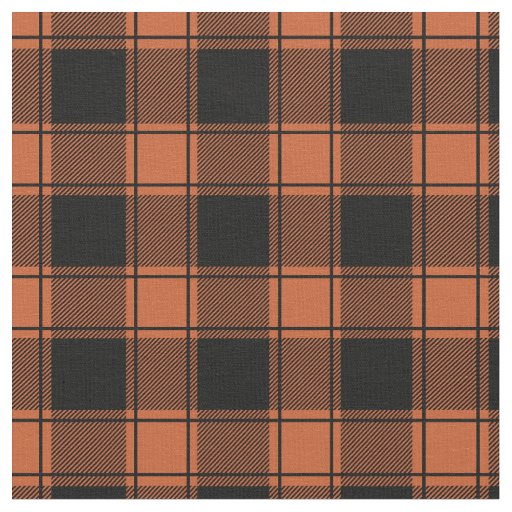 Orange & Black Buffalo Plaid Fabric