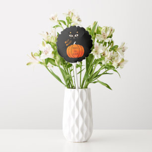 Orange & Black Cat Spooky Trick or Treat Halloween Balloon