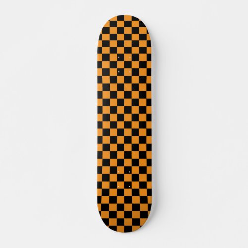 Orange  Black Checkerboard Skateboard