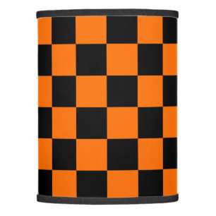 Orange Black Checkered Check Pattern Lamp Shade