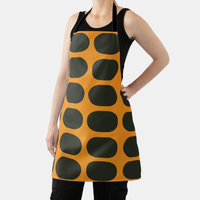 Orange Black Circles Apron (Insitu)
