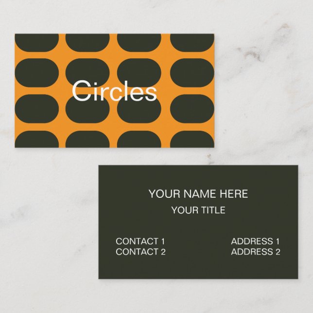 Orange Black Circles Business Card (Front/Back)