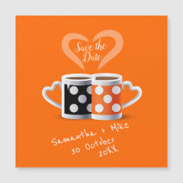 Orange + Black Coffee Color Design Save the Date