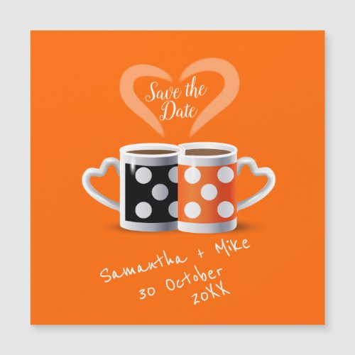 Orange  Black Coffee Color Design Save the Date