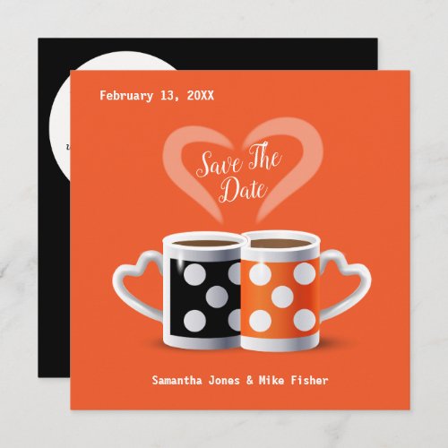 Orange  Black Coffee Color or We Belong Together Holiday Card