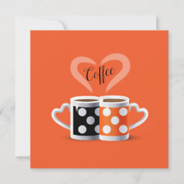 Orange + Black Coffee Color or We Belong Together Holiday Card
