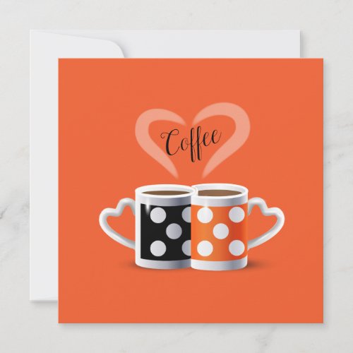 Orange  Black Coffee Color or We Belong Together Holiday Card