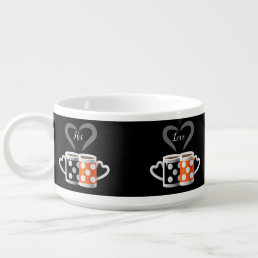 Orange + Black Coffee Color Trendy Design POP ART Bowl