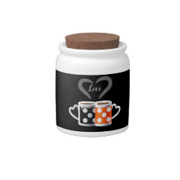 Orange + Black Coffee Color Trendy Design POP ART Candy Jar