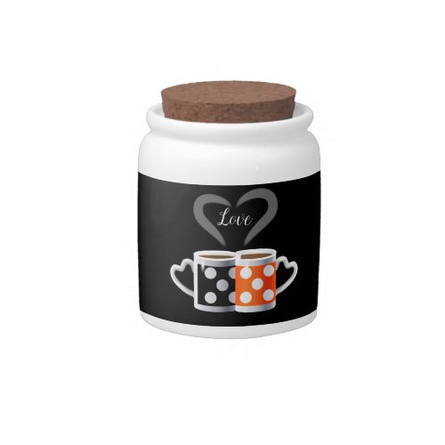 Orange  Black Coffee Color Trendy Design POP ART Candy Jar