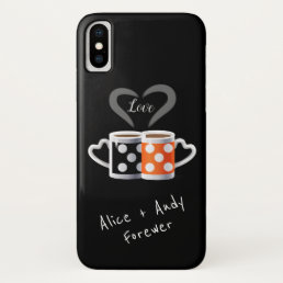 Orange + Black Coffee Color Trendy Design POP ART iPhone XS Case