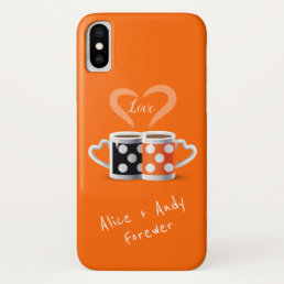Orange + Black Coffee Color Trendy Design POP ART iPhone XS Case