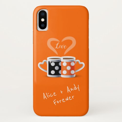 Orange  Black Coffee Color Trendy Design POP ART iPhone XS Case