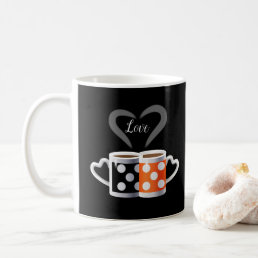 Orange + Black Coffee Color Trendy Design POP ART Coffee Mug