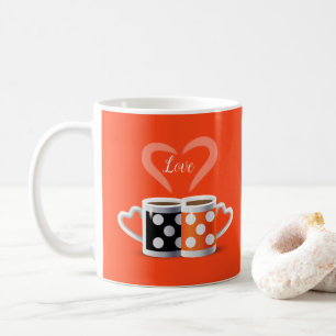 Orange + Black Coffee Color Trendy Design POP ART Coffee Mug