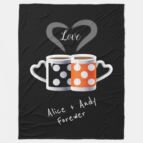 Orange  Black Coffee Color Trendy Design POP ART  Fleece Blanket