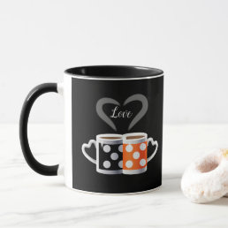 Orange + Black Coffee Color Trendy Design POP ART Mug