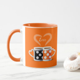 Orange + Black Coffee Color Trendy Design POP ART Mug