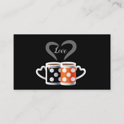 Orange  Black Color Coffee or We Belong Together Business Card