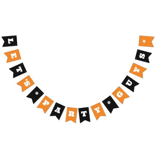 Orange  Black Custom Party or Work Event Any Name Bunting Flags