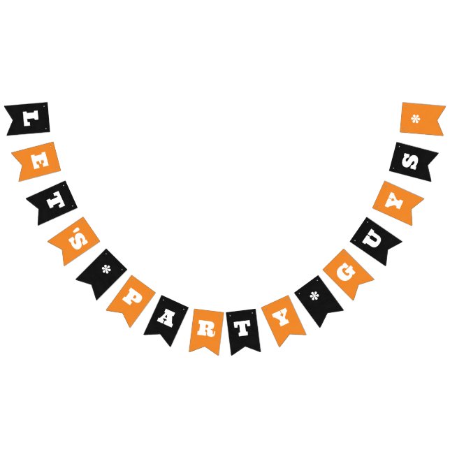 Orange / Black Custom Party or Work Event Any Name Bunting Flags (All)