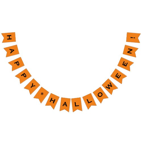 Orange  Black Customizable Happy Halloween Party Bunting Flags