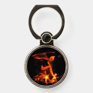 Orange Black Dancing Fire Phone Ring Holder