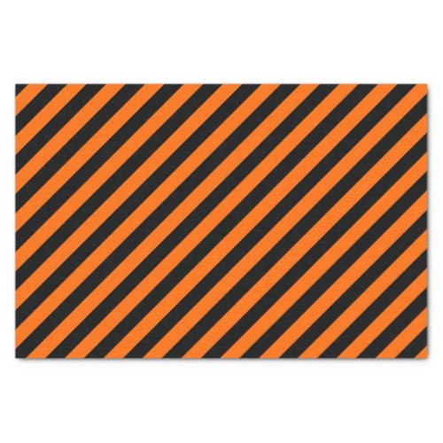 OrangeBlack Diagonal Stripes Tissue Paper