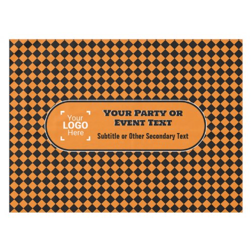 Orange  Black Diamond _ Custom Logo Office Event  Tablecloth