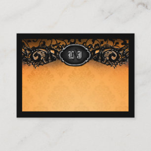 Orange Black Elegant Halloween BLANK Place Cards