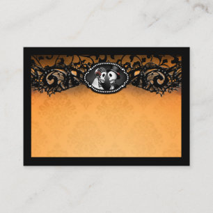 Orange Black Elegant Skeletons BLANK Place Cards