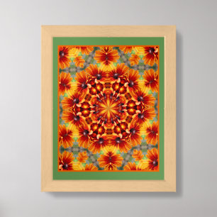 Orange Black Eyed Susan Daisy Nature Art Framed Art