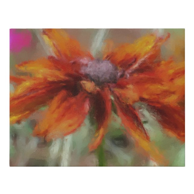 Orange Black Eyed Susan    Faux Canvas Print (Front)