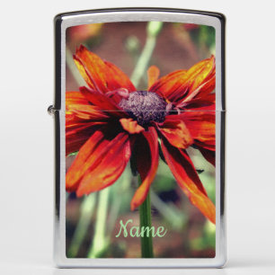 Orange Black Eyed Susan Flower Personalized Zippo Lighter