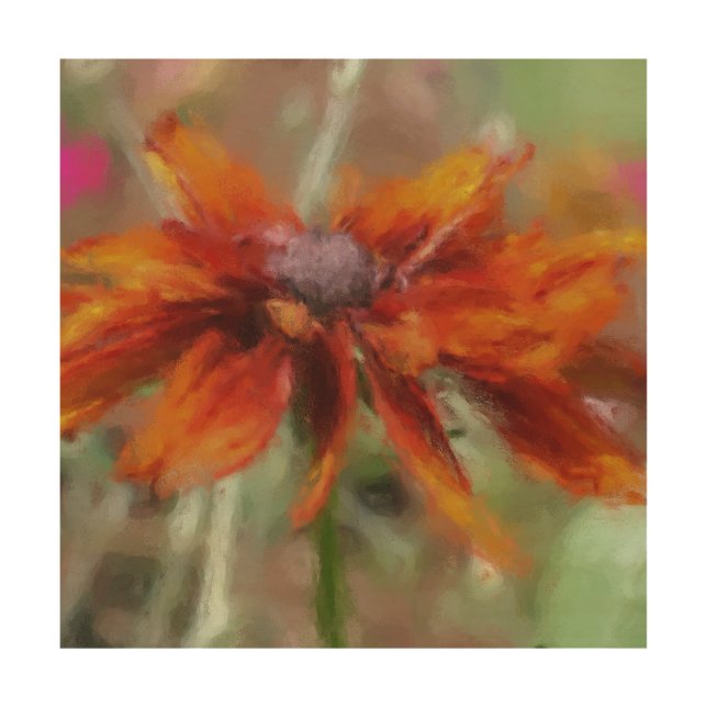 Orange Black Eyed Susan    Wood Wall Art (Front)