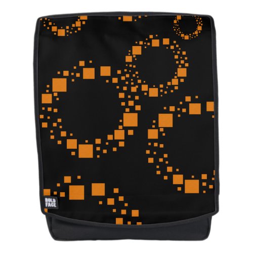 Orange Black Floating Circles Squares Halloween  Backpack