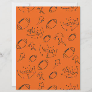 Orange & Black Football Play Team Color Paper