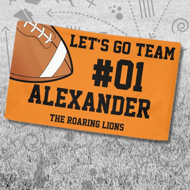 Orange Black Football Team Spirit Banner (Creator Uploaded)