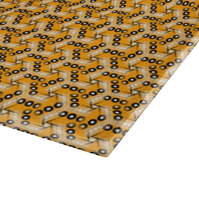 Orange+Black Geometric Pattern | Kitchen Decor Cutting Board (Corner)