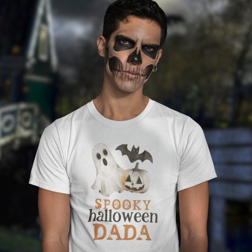 Orange Black Ghost Spooky Halloween Dada T_Shirt