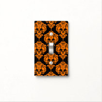 Orange & Black Glam Pattern Modern Chic Light Switch Cover