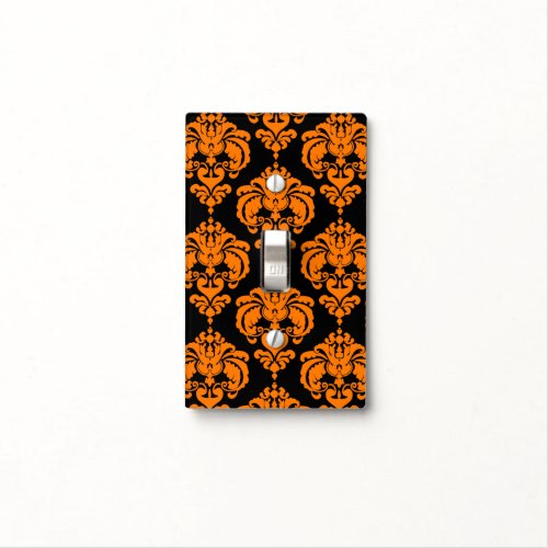 Orange  Black Glam Pattern Modern Chic Light Switch Cover