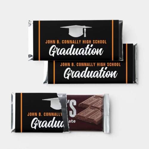 Orange Black Graduate Custom 2024 Graduation Party Hershey Bar Favors