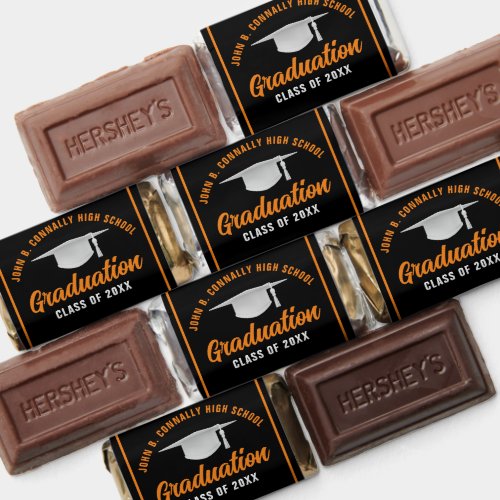 Orange Black Graduate Custom 2024 Graduation Party Hersheys Miniatures