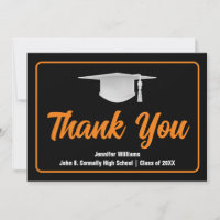Orange Black Graduation Custom Graduate