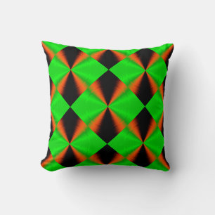 Orange Black Green Throw Pillow