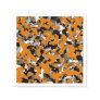 Orange Black Grey Tan Camouflage Camo Print Party Napkins