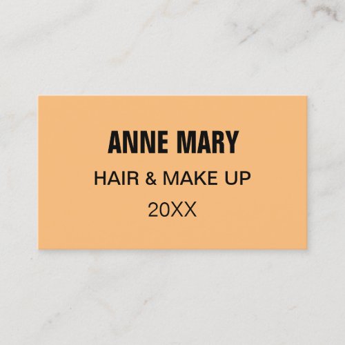 Orange Black Hair Makeup Salon Artist Spa Custom Business Card