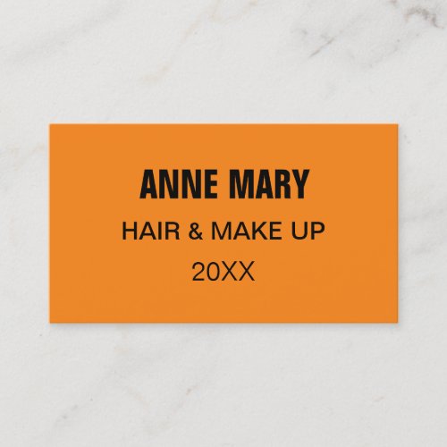 Orange Black Hair Makeup Salon Artist Spa Fall Business Card